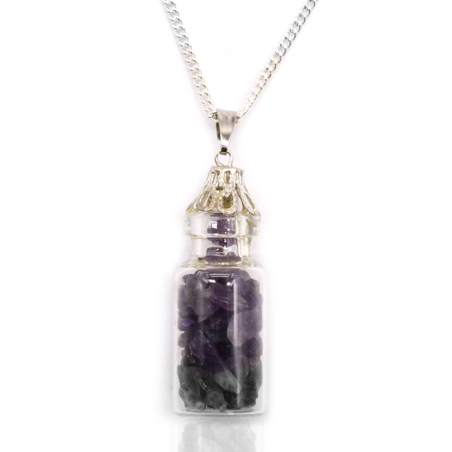 Bottled Gemstone Necklace - Amethyst