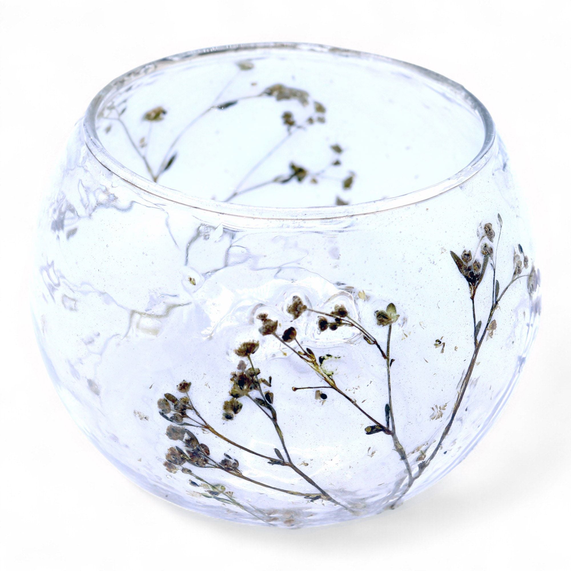 Natural Floral Glass – Bowl Candle Holder – Margarita