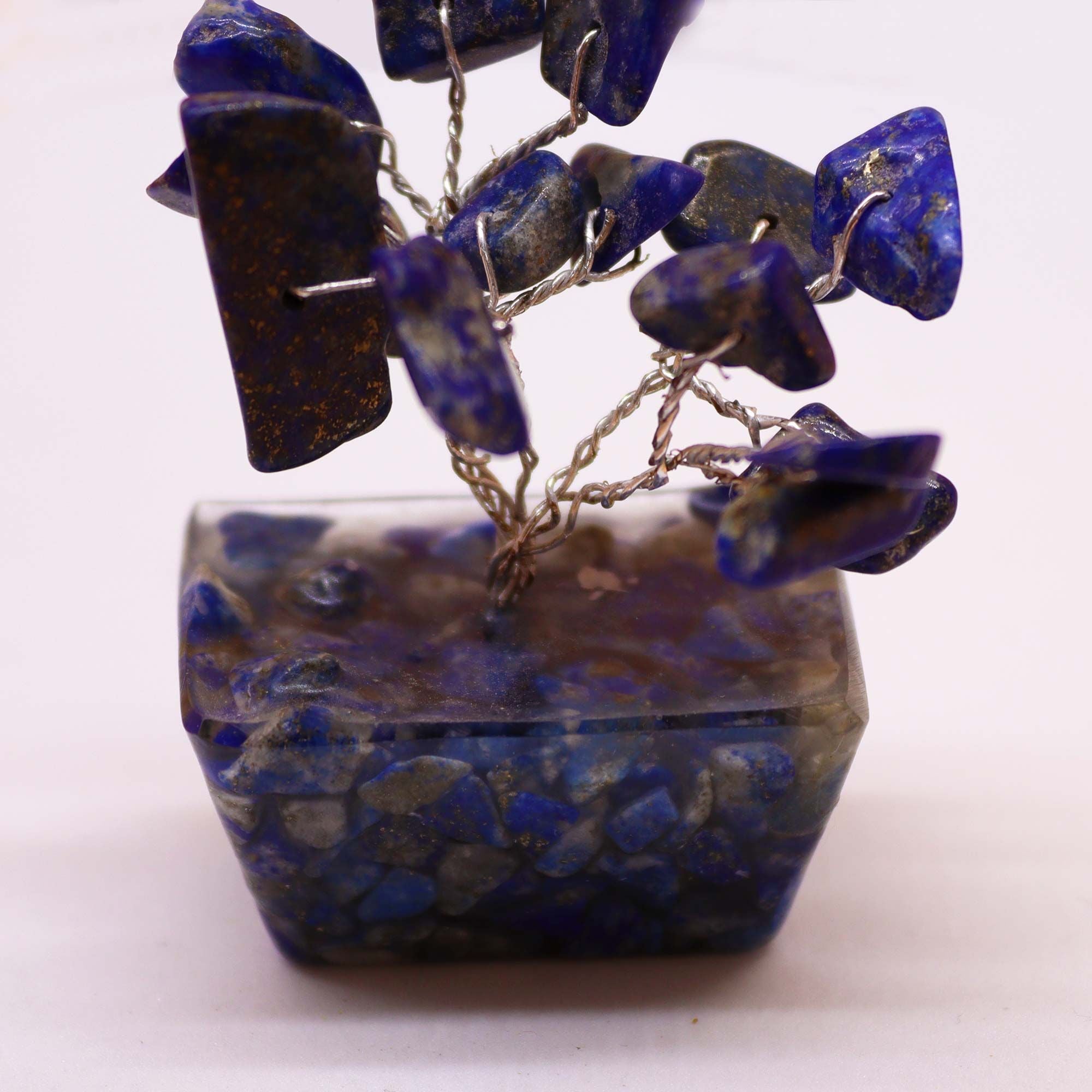 Mini Gemstone Tree on Orgonite Base (15 Stones) - Sodalite