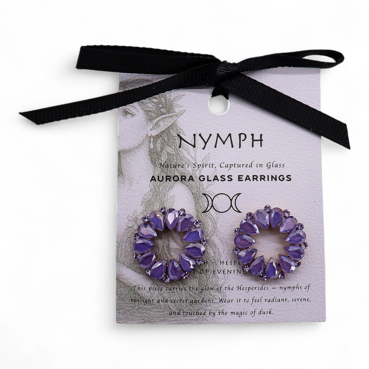 Lavender Vintage Glass Earrings - Loop
