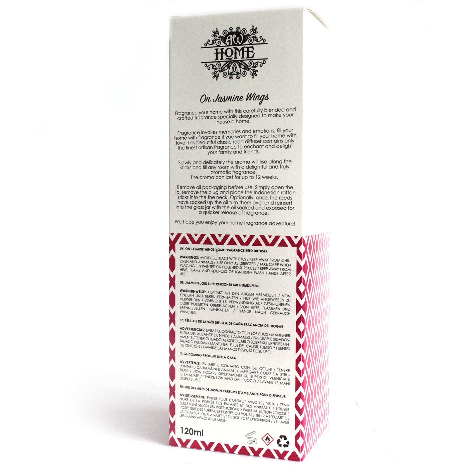 Reed Diffuser 120 ml – On Jasmine Wings