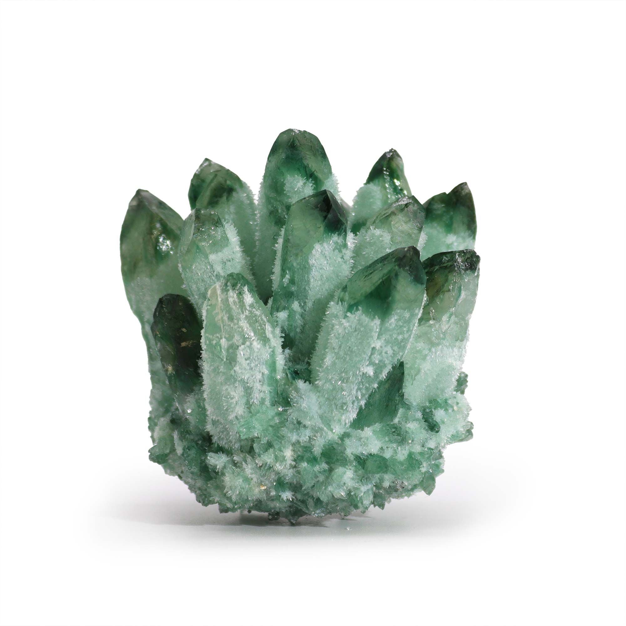 Crafted Natural Quartz Cluster - Green Ghost Quartz (Approx. 8 cm)