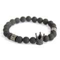 Noble Gemstone Bracelet - Crystal Crown (Black Agate)