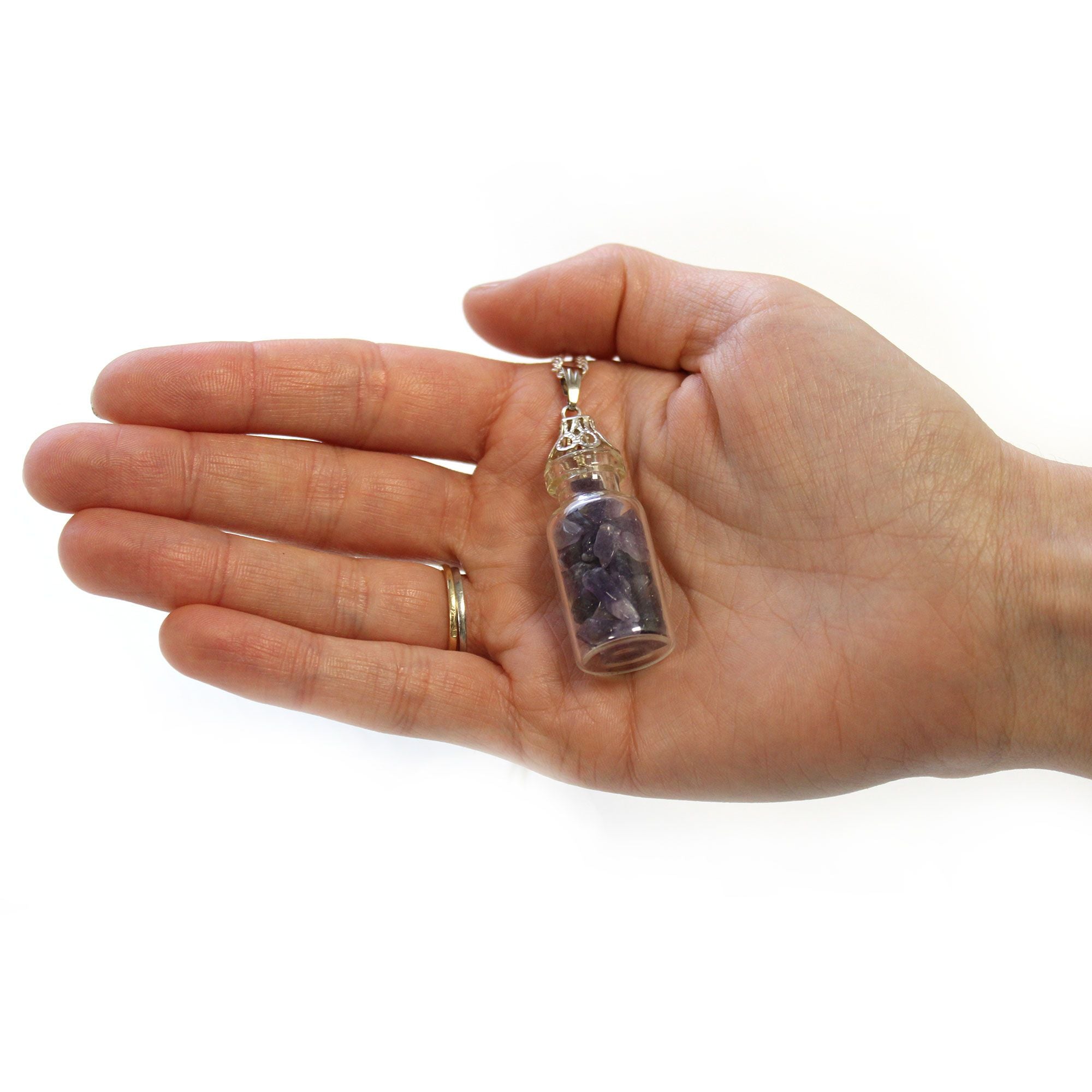 Bottled Gemstone Necklace - Amethyst