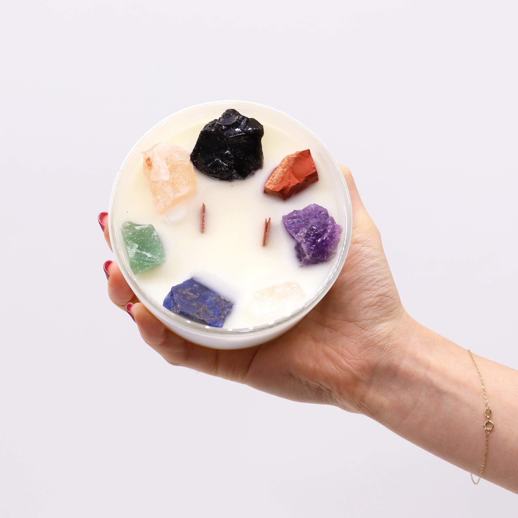 Chakra Large Crystal Candles - Seven Charkra