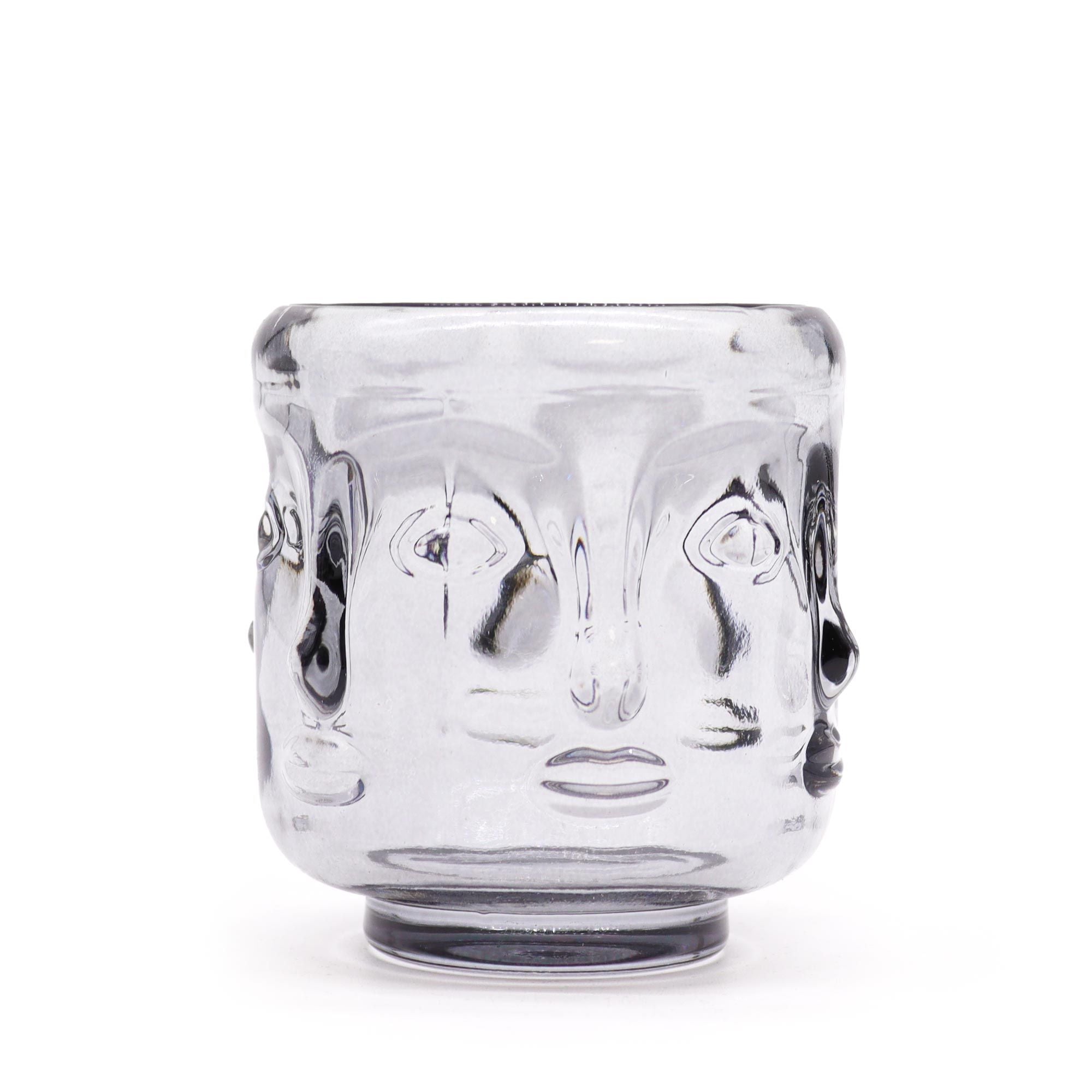 Buddha Faces Candle Jar Set of 2 – Midnight Grey