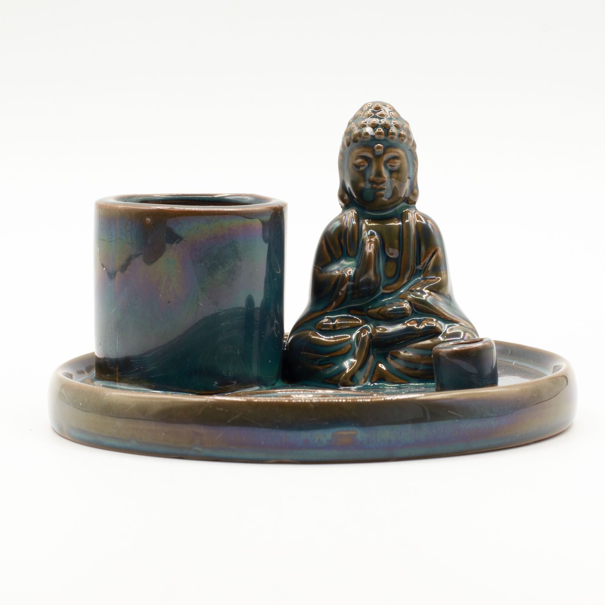 Mehrzweck-Buddha-Räucherplatte – Keramik Blau