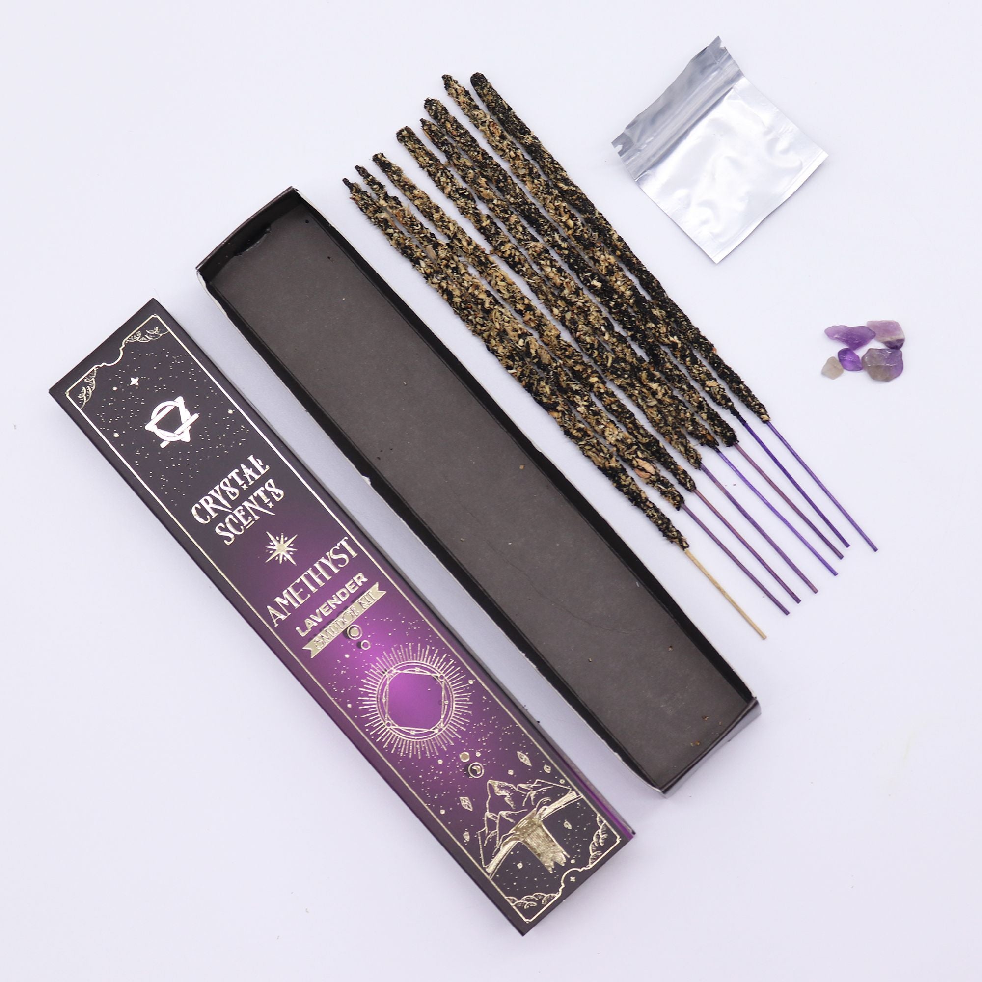 Crystal Scents Smudge Incense - Amethyst -  Lavender