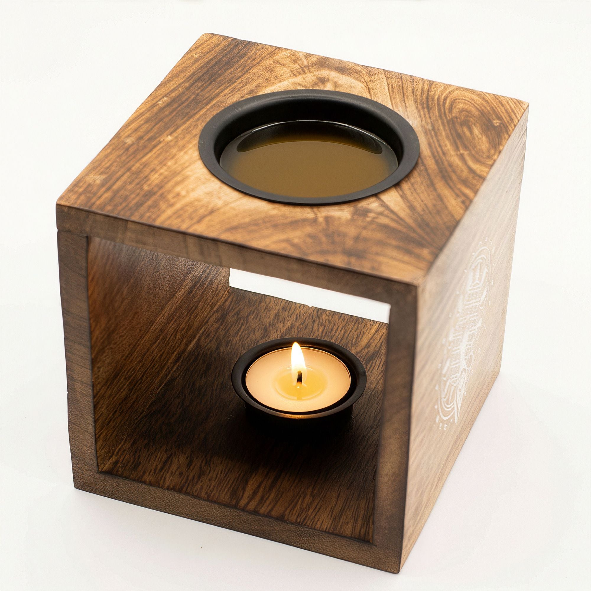 Mango Wood Oil Burner Large  - Moon Goddess
