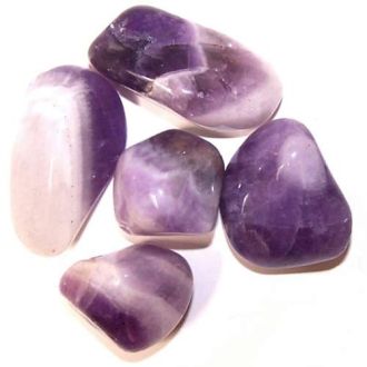 Trommelstein x24 - M - Amethyst (Gebändert) (B Qualität)