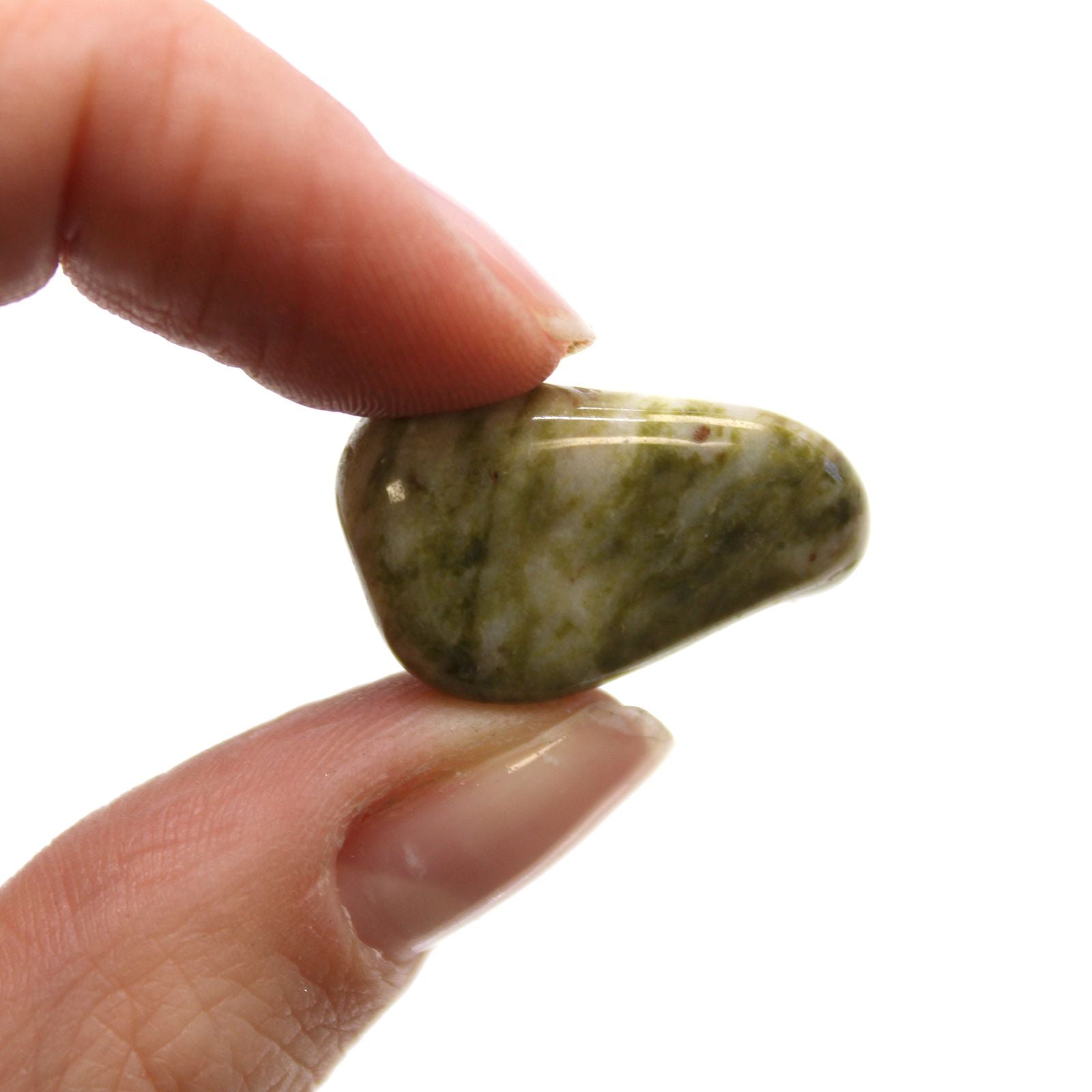 African Tumble Stone x24 - Small - Epidote Snowflake