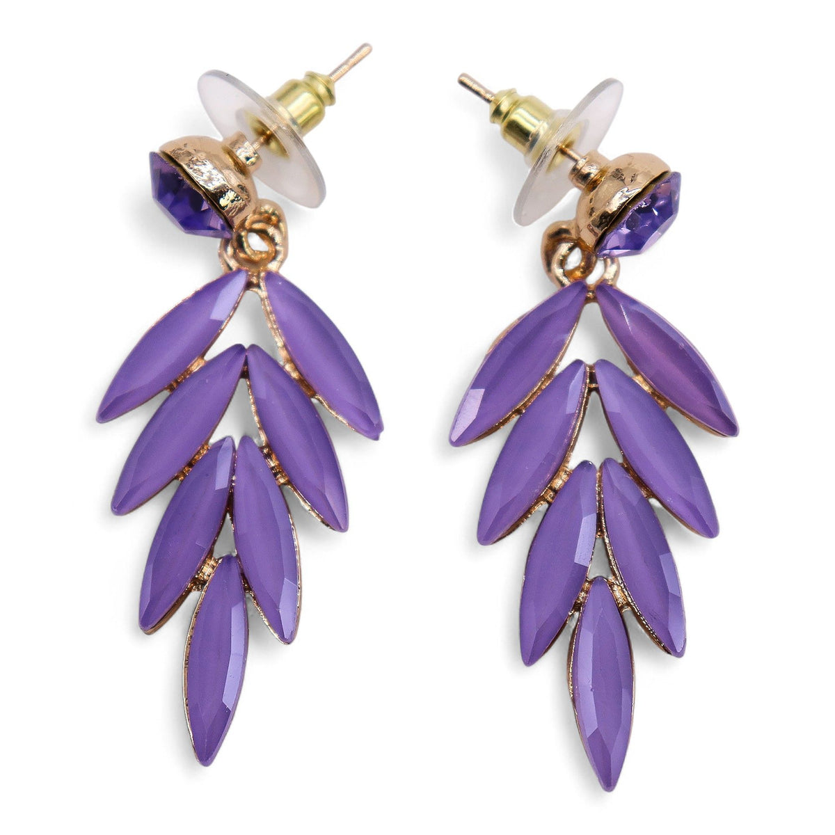 Lavender Vintage Glass Earrings - Fairies