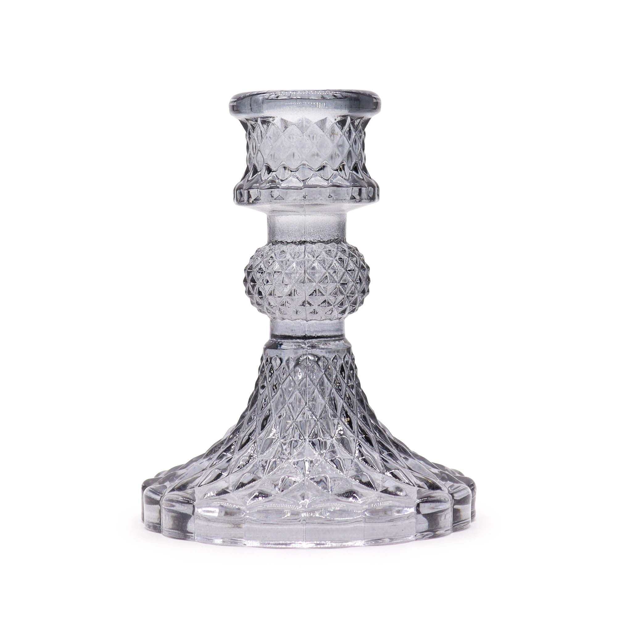 Vintage Dinner Candle Holders Set of 2 – Midnight Grey