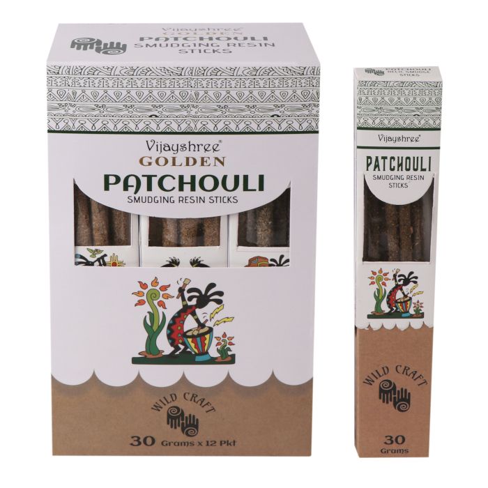 Golden Patchouli Smudging Resin Sticks 30g (6s)