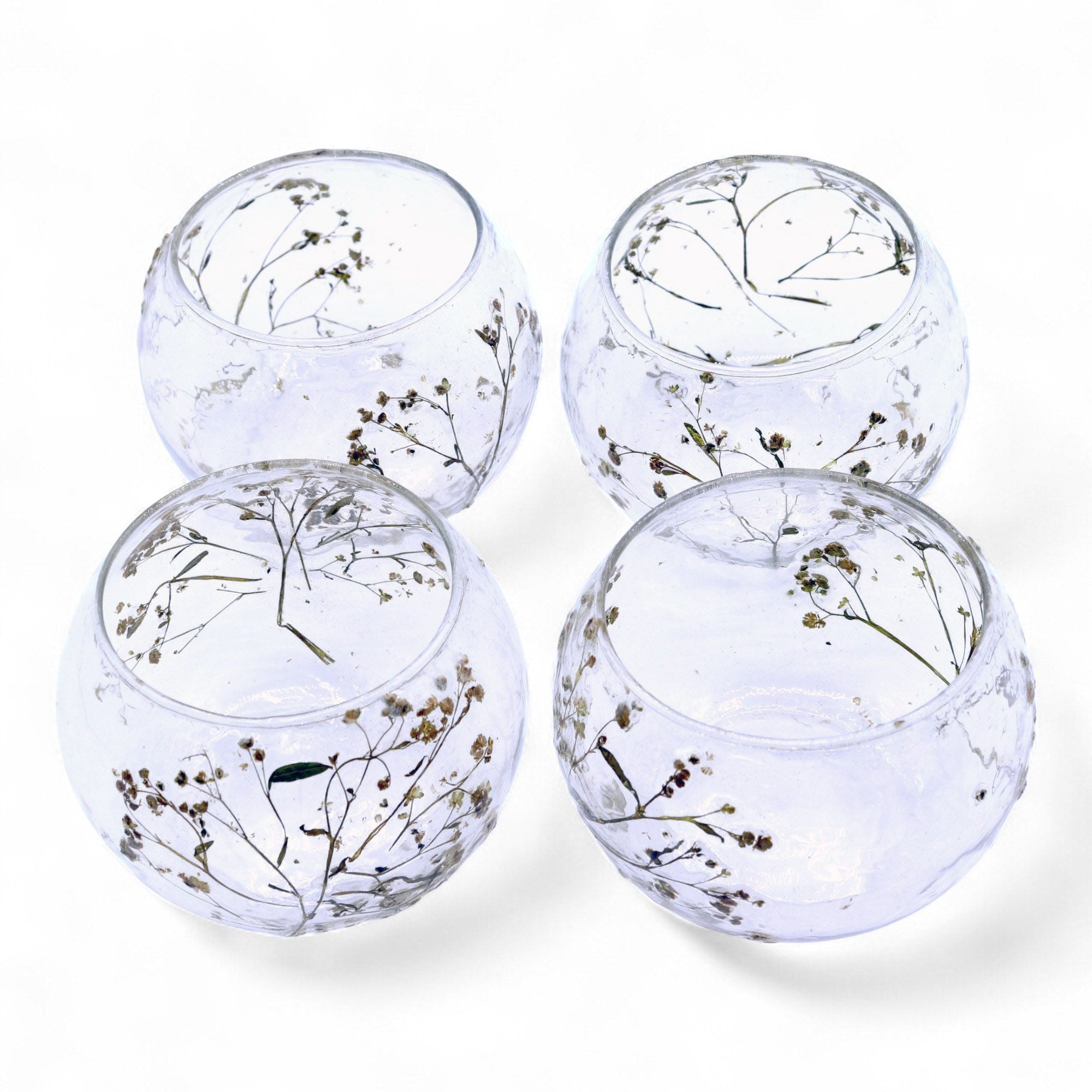 Natural Floral Glass – Bowl Candle Holder – Margarita