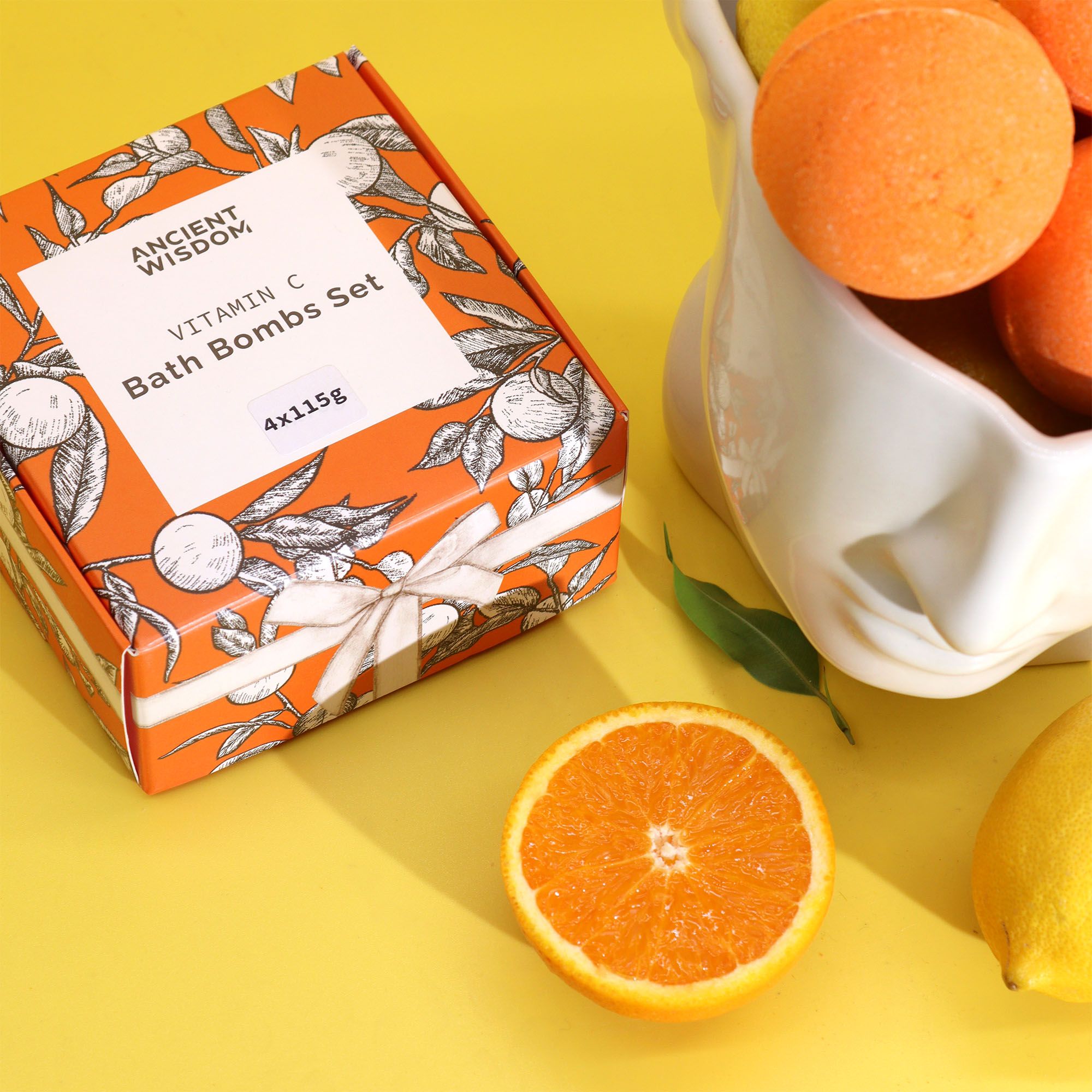 Vitamin C Infused Bath Bomb with Essential Oils Set of 4