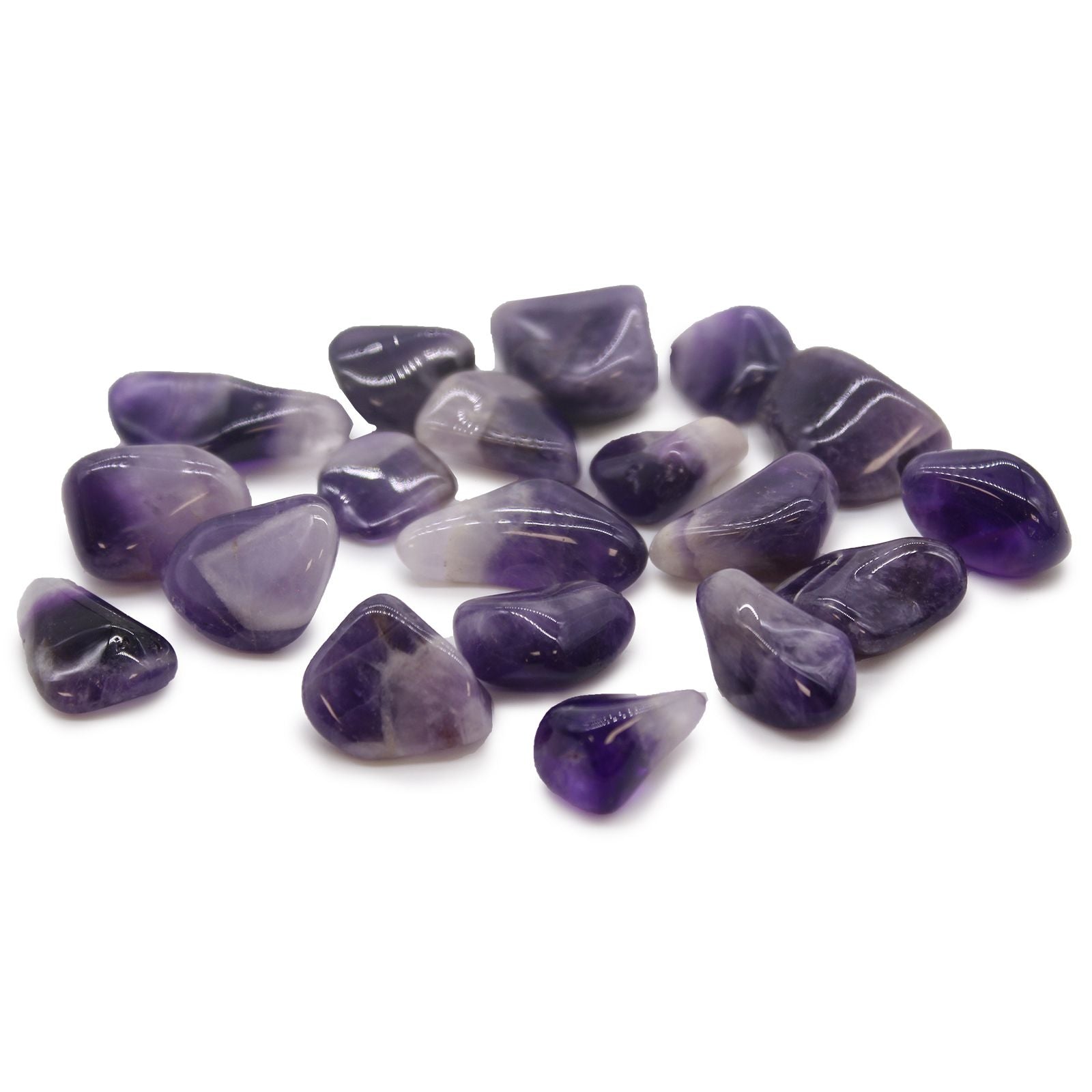 Tumble Stone x24 - M - Amethyst (Banded)