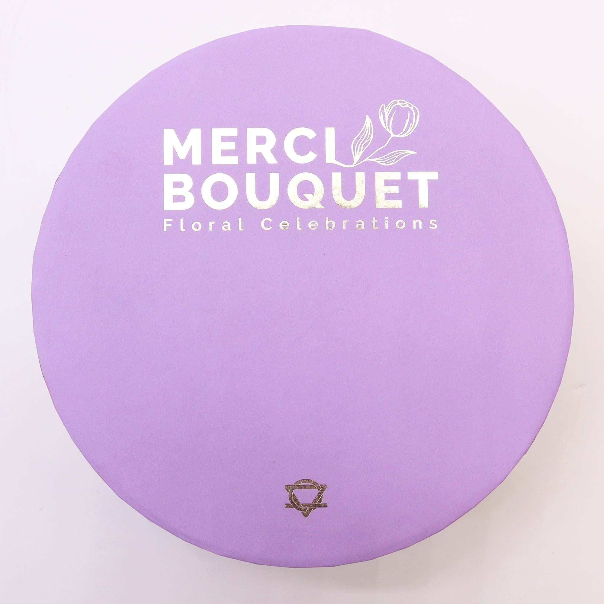 Merci Round Gift Box – Lavender Rose & Carnation