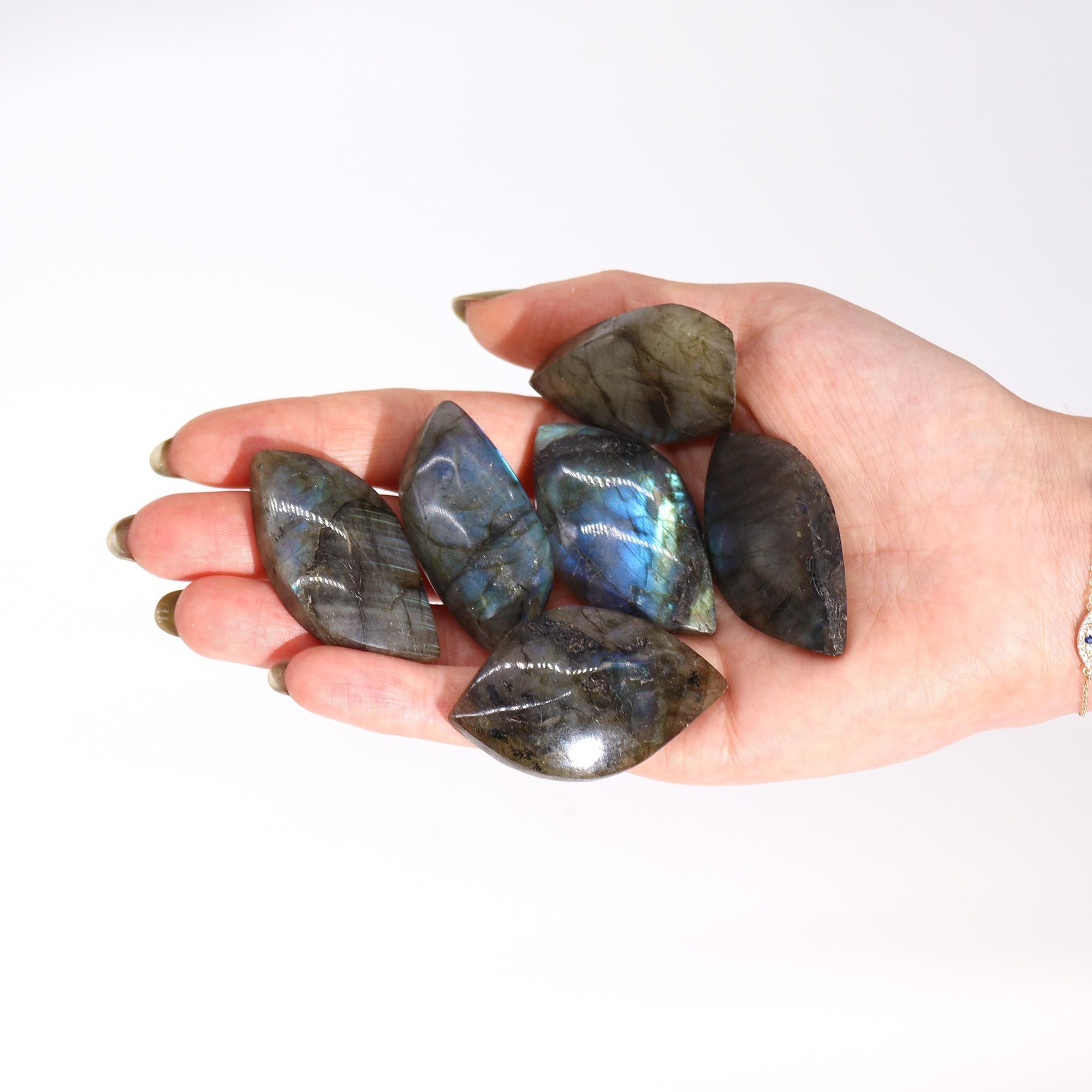 Madagaskar Labradorit Lövstenar (ca 13-20g 40-50mm)