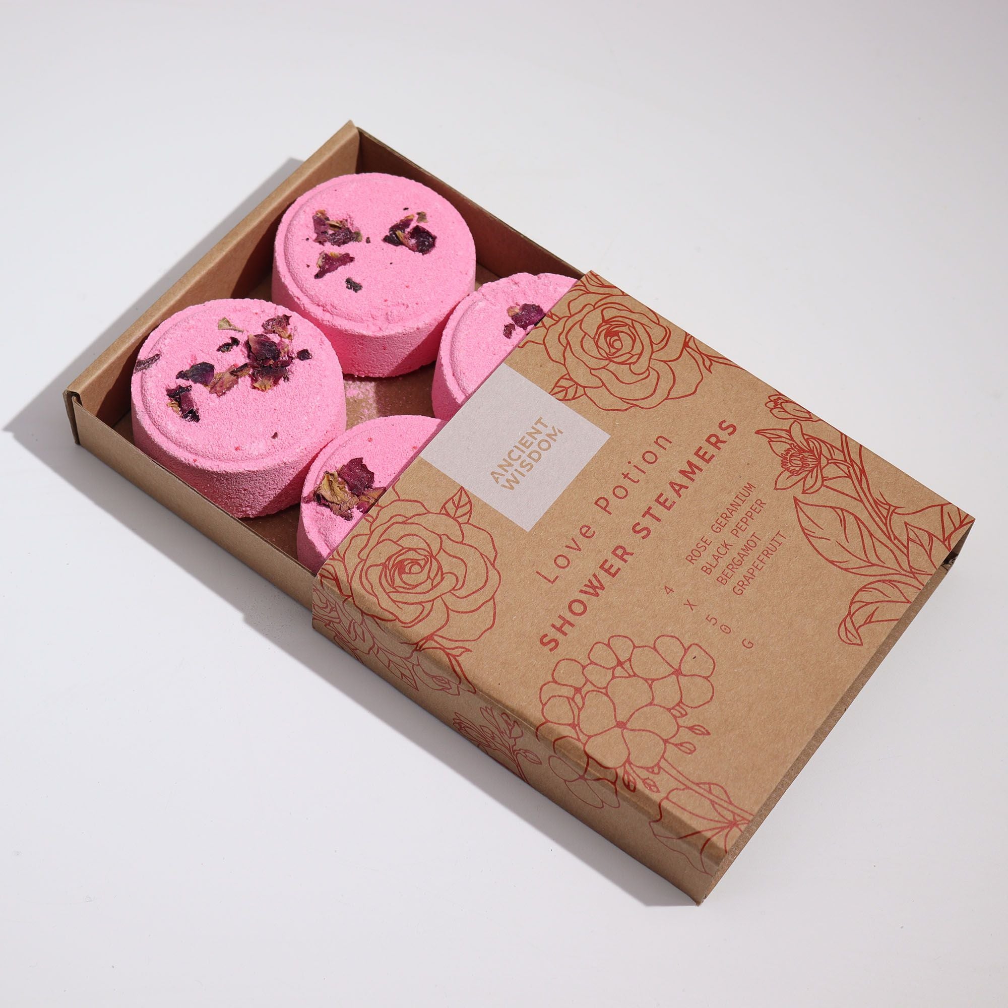 Zen Shower Steamers Set – Love Potion (Pinky Red)