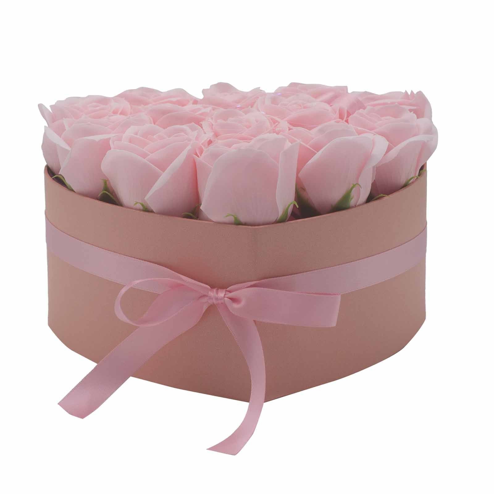 Flower Heart Box - Pink Roses