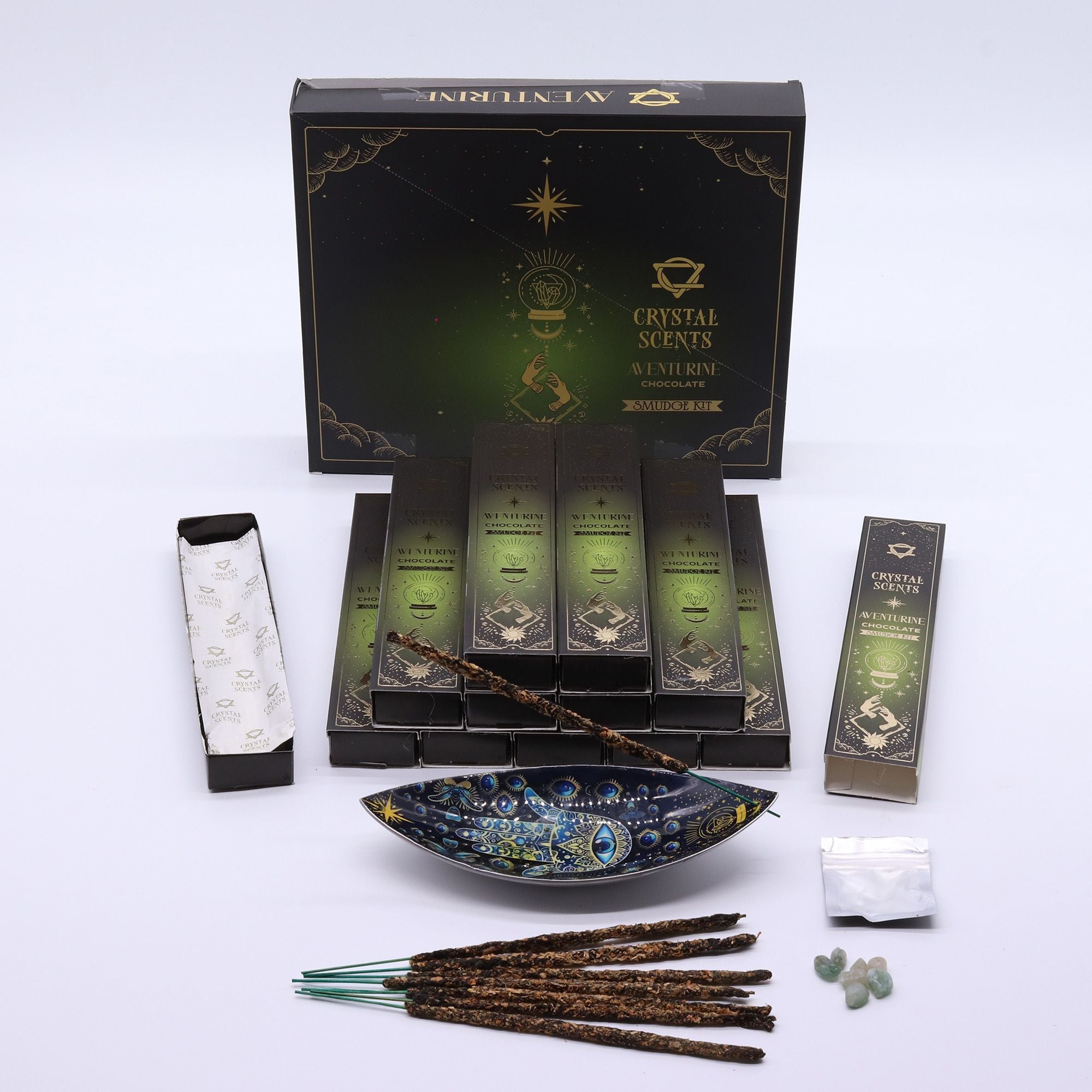 Crystal Scents Smudge Incense - Aventurine - Chocolate