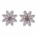 Pearl Vintage Glass Earrings - Flowers