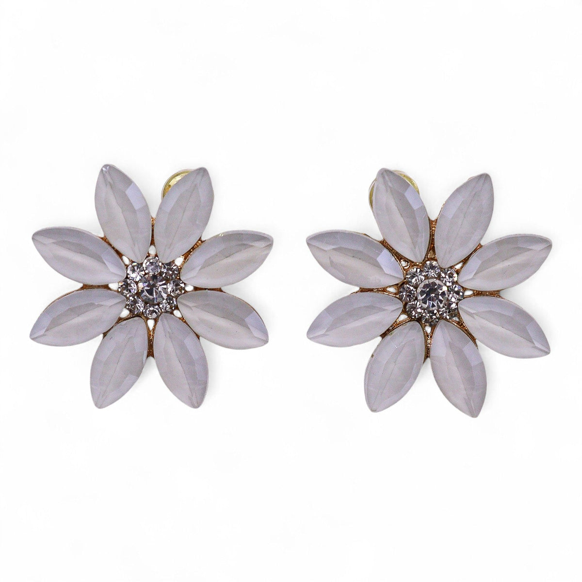 Pearl Vintage Glass Earrings - Flowers