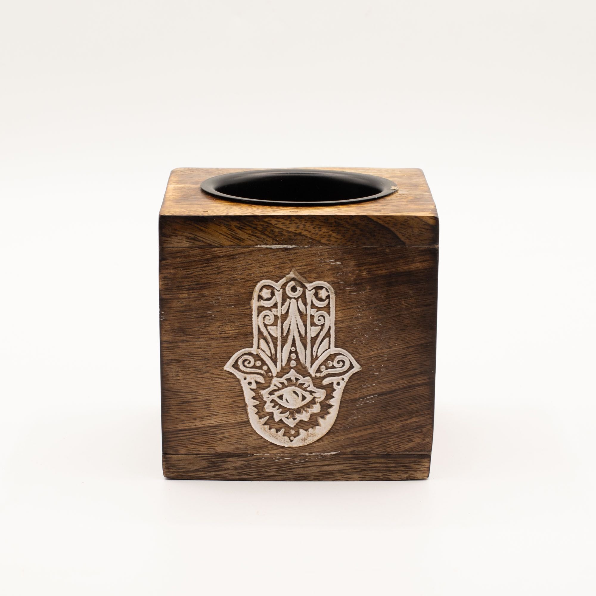 Mango Wood Oil Burner  - Hamsa