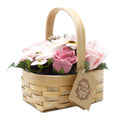 Medium Wicker Basket Bouquet – Pink