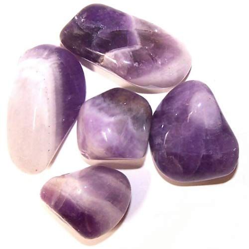 Trommelstein x24 - M - Amethyst (Gebändert) (B Qualität)