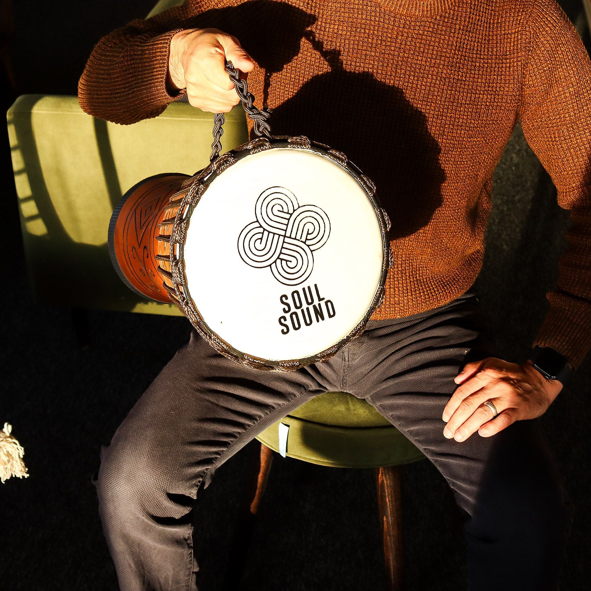 Pro Djembe Drum Large - Soul Sound (low) - 50cm (22cm Diia)