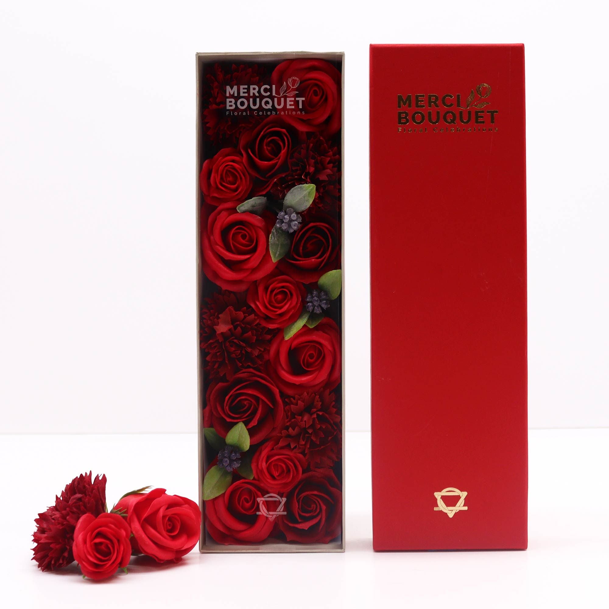 Merci Long Gift Box – Classic Red Roses