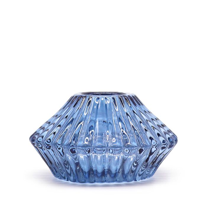 Flower Flip Dinner Candle Tealight Holder Set of 2 – Royal Blue