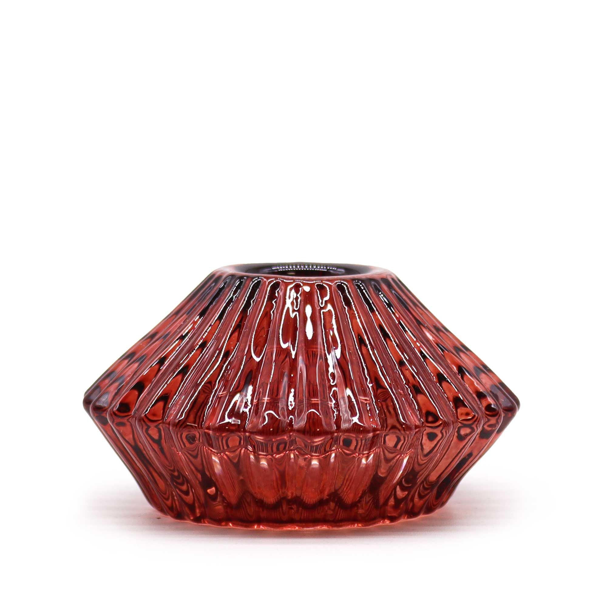 Flower Flip Dinner Candle Tealight Holder Set of 2 – Vampire Red