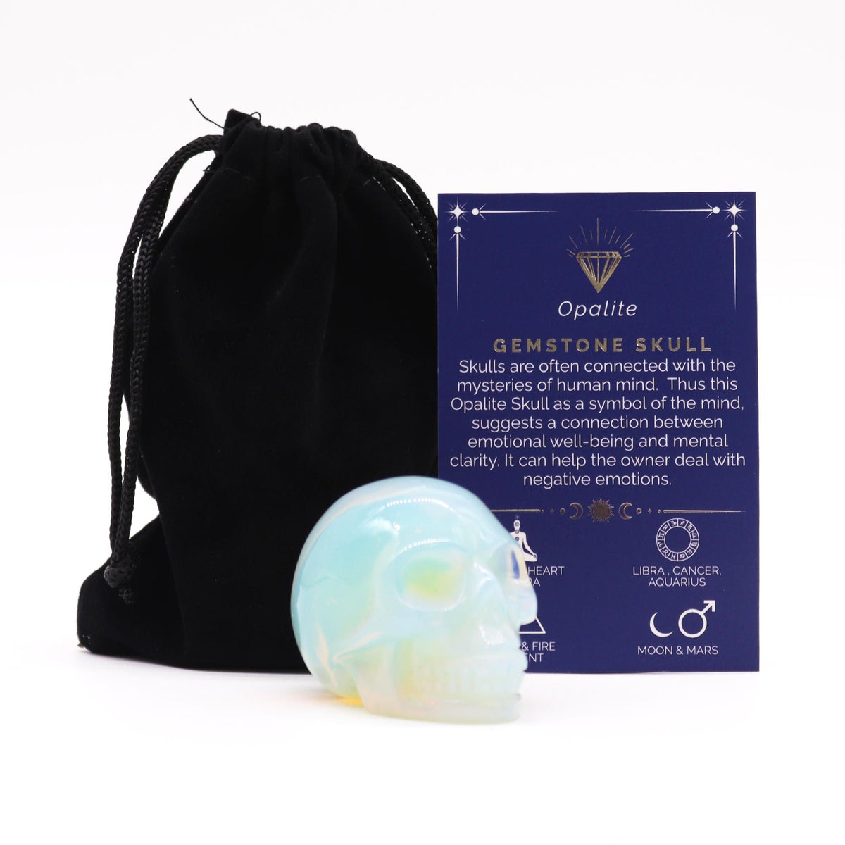Gemstone Skull Large - Opalite