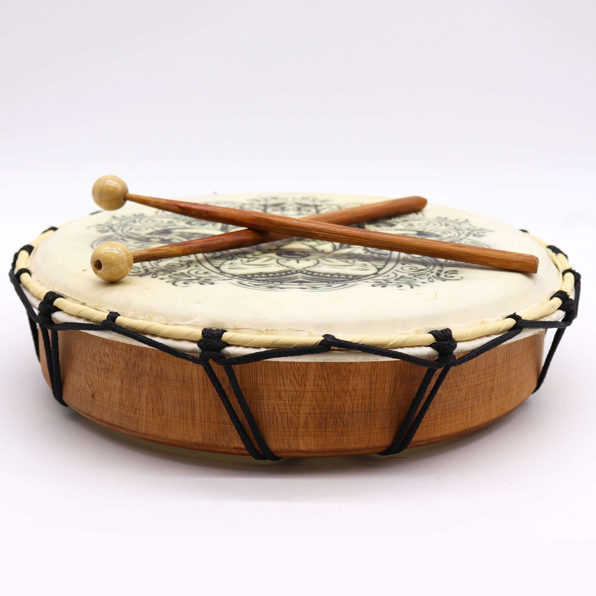 Shamanic Hamsa Drum with Two Sticks - 30cm