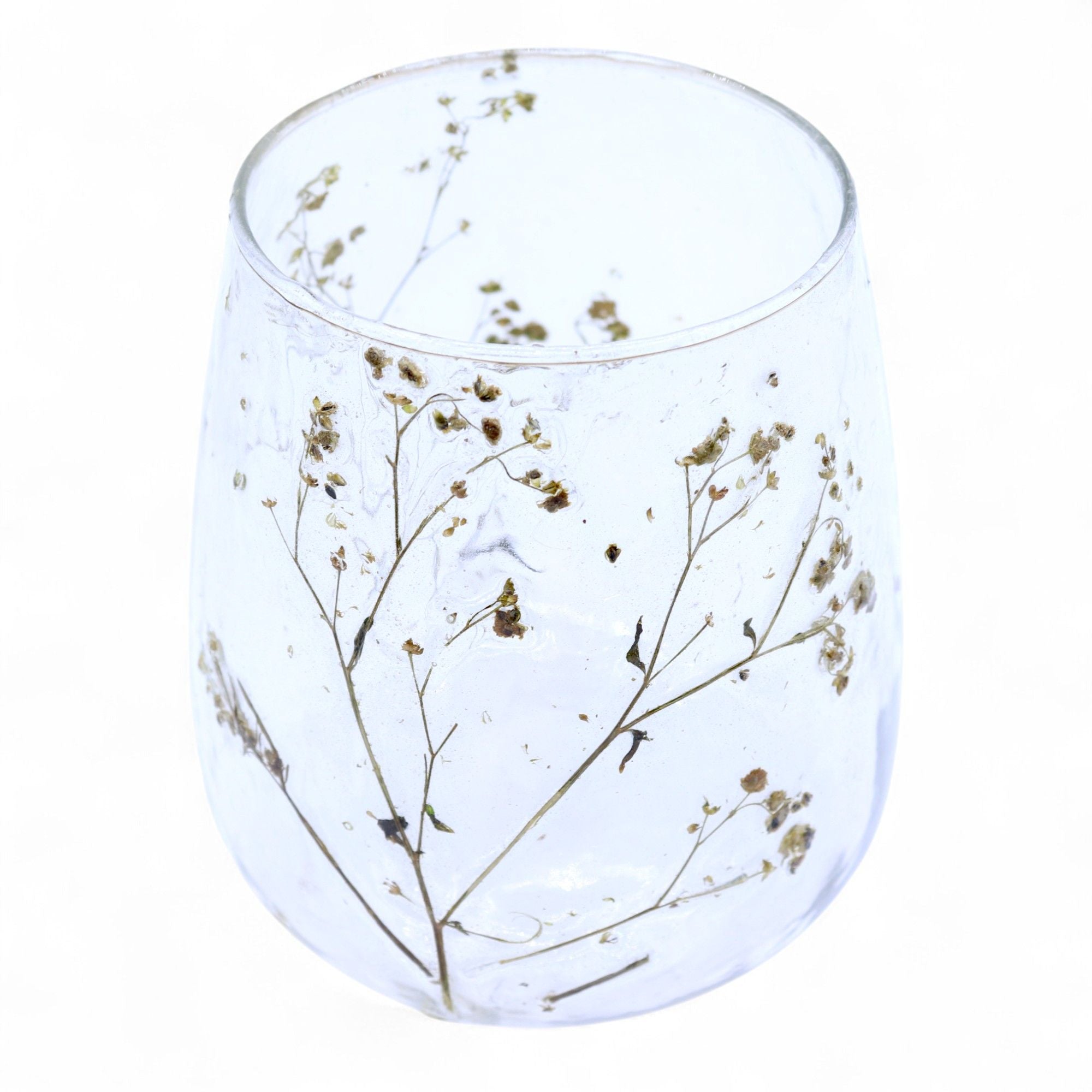 Natural Floral Glass Vase Candle Holder – Margarita