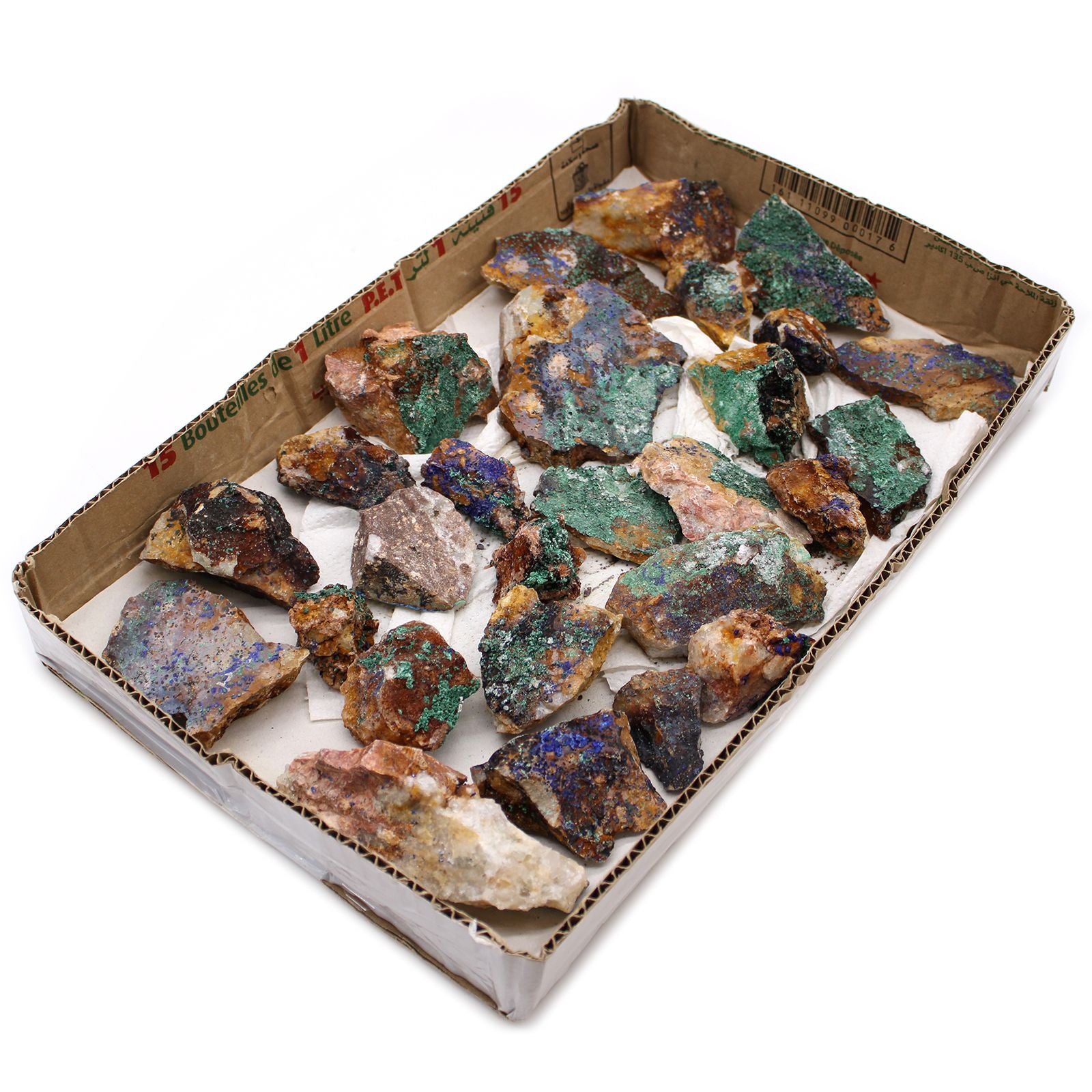 Mineralspecimen - Azurit Malakit (cirka 20 stycken per bricka)
