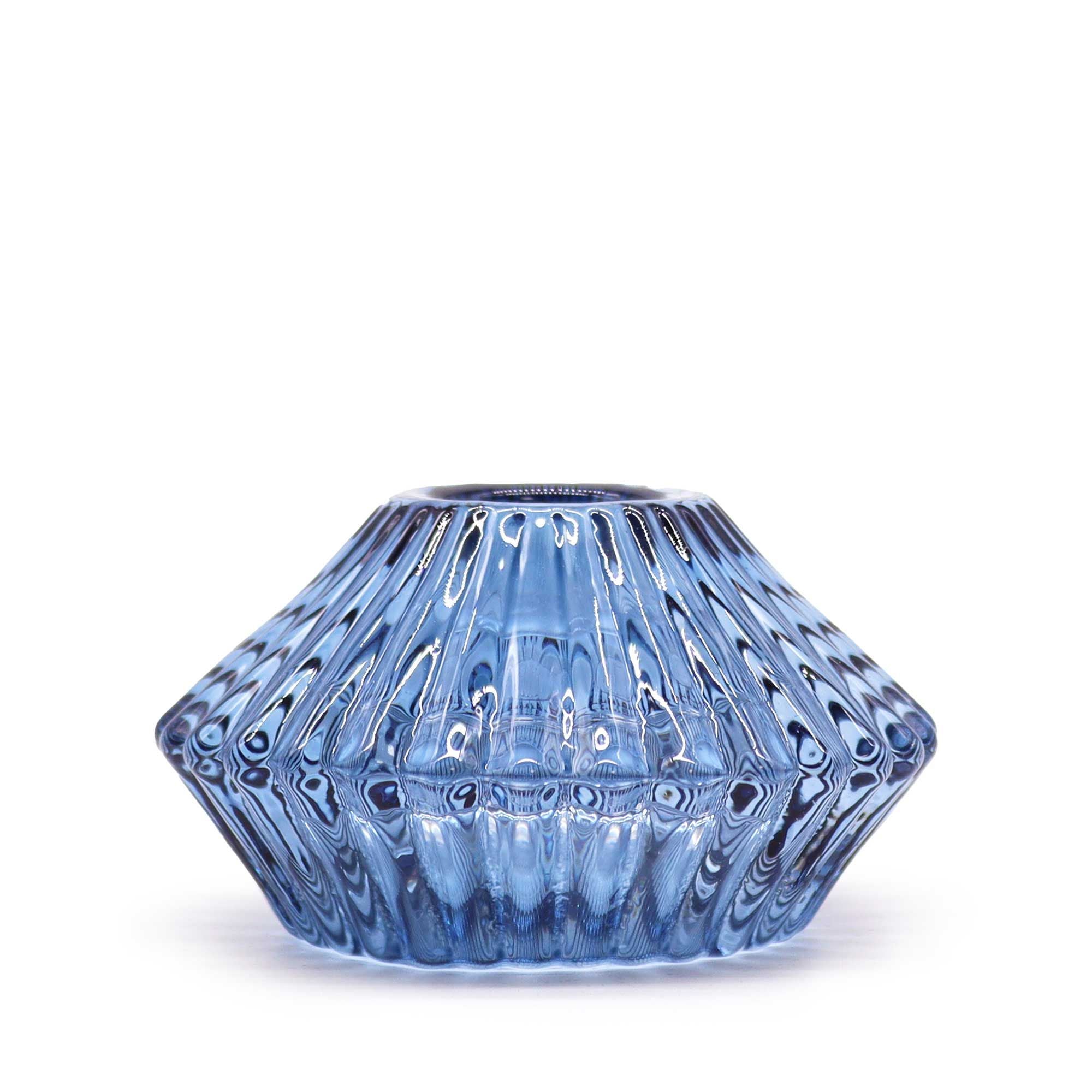 Flower Flip Dinner Candle Tealight Holder Set of 2 – Royal Blue