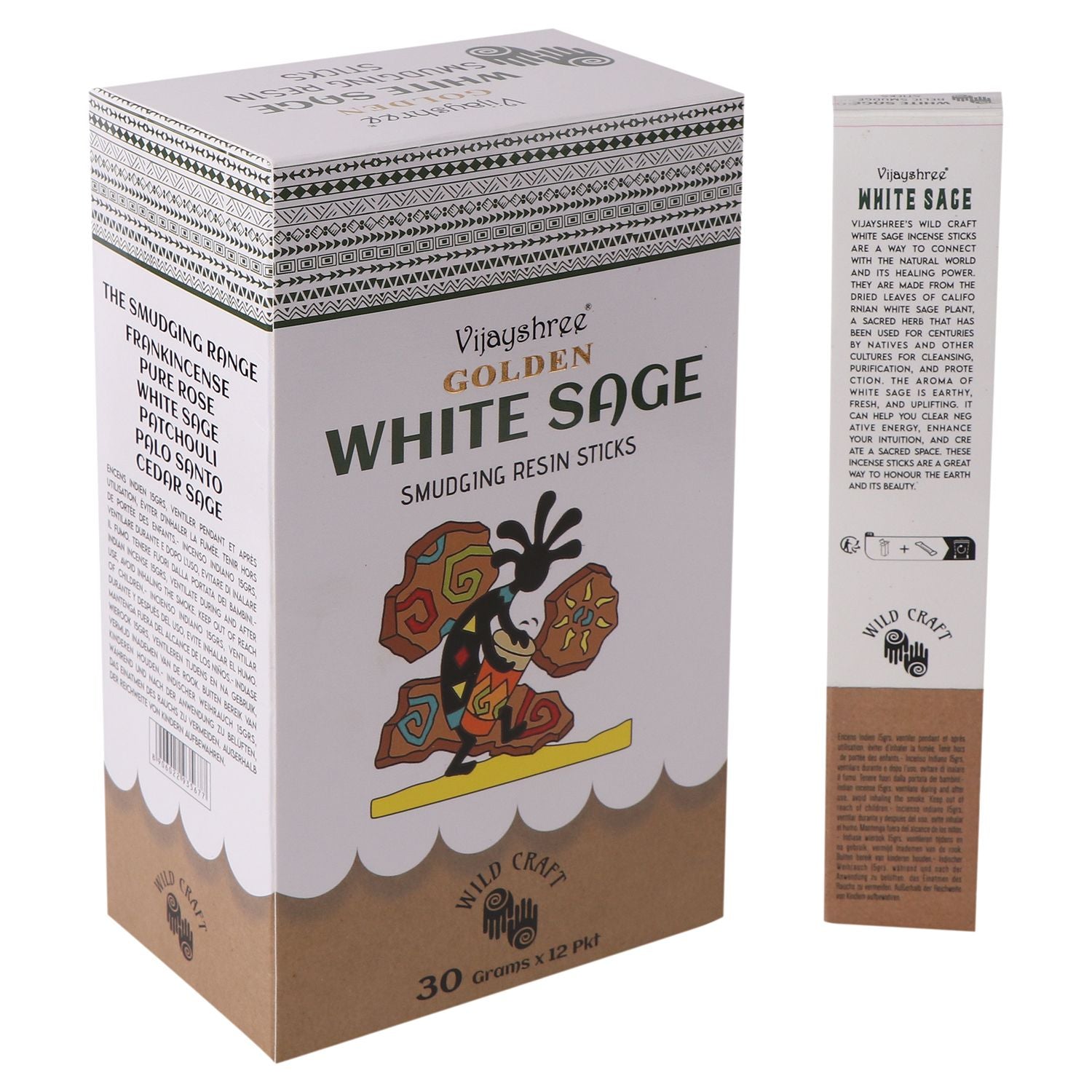 Golden White Sage Smudging Resin Sticks 30g (6s)