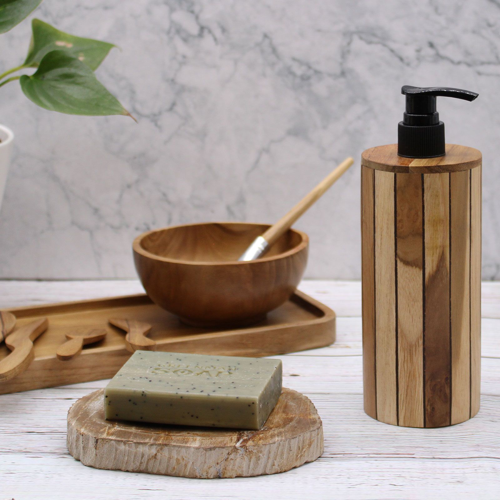 Teakwood – Round Soap Dispenser 200ml