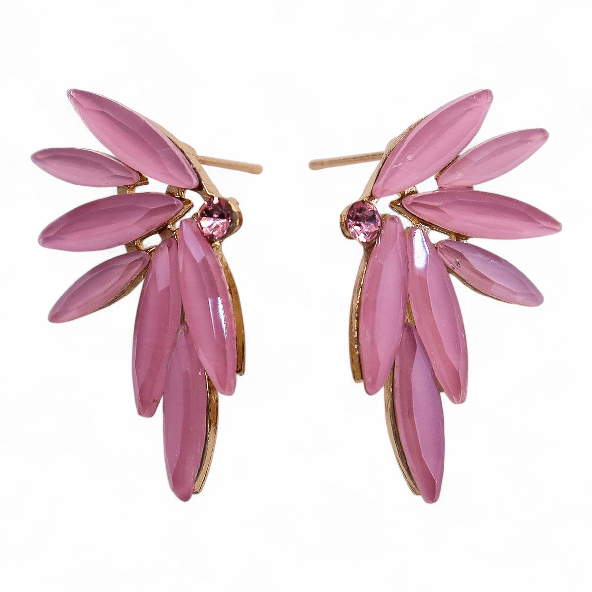 Soft Pink Vintage Glass Earrings - Fairies