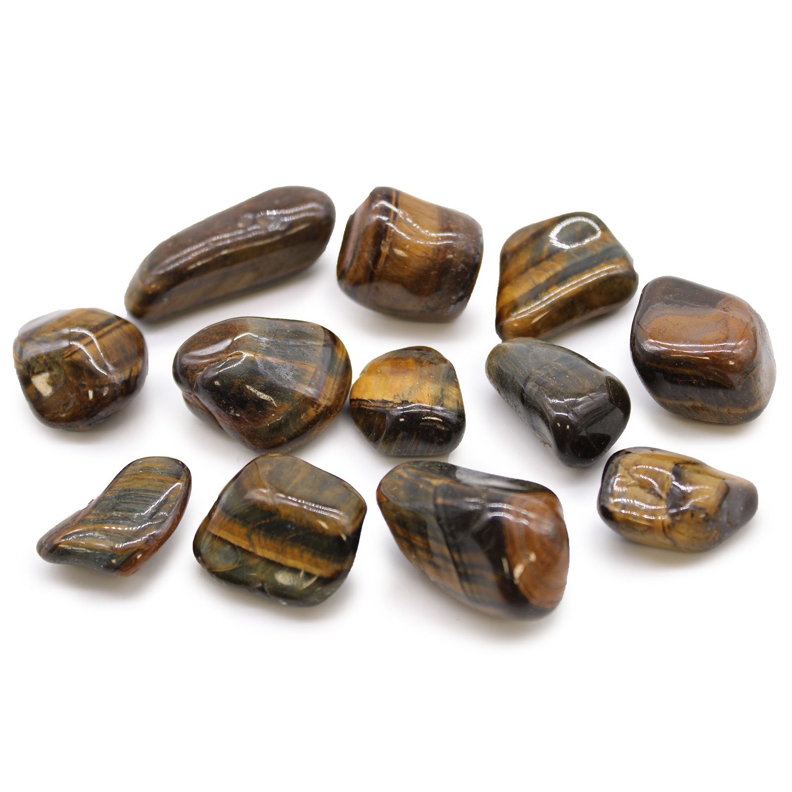 African Tumble Stone x12 - Medium - Tigers Eye (Varigated)