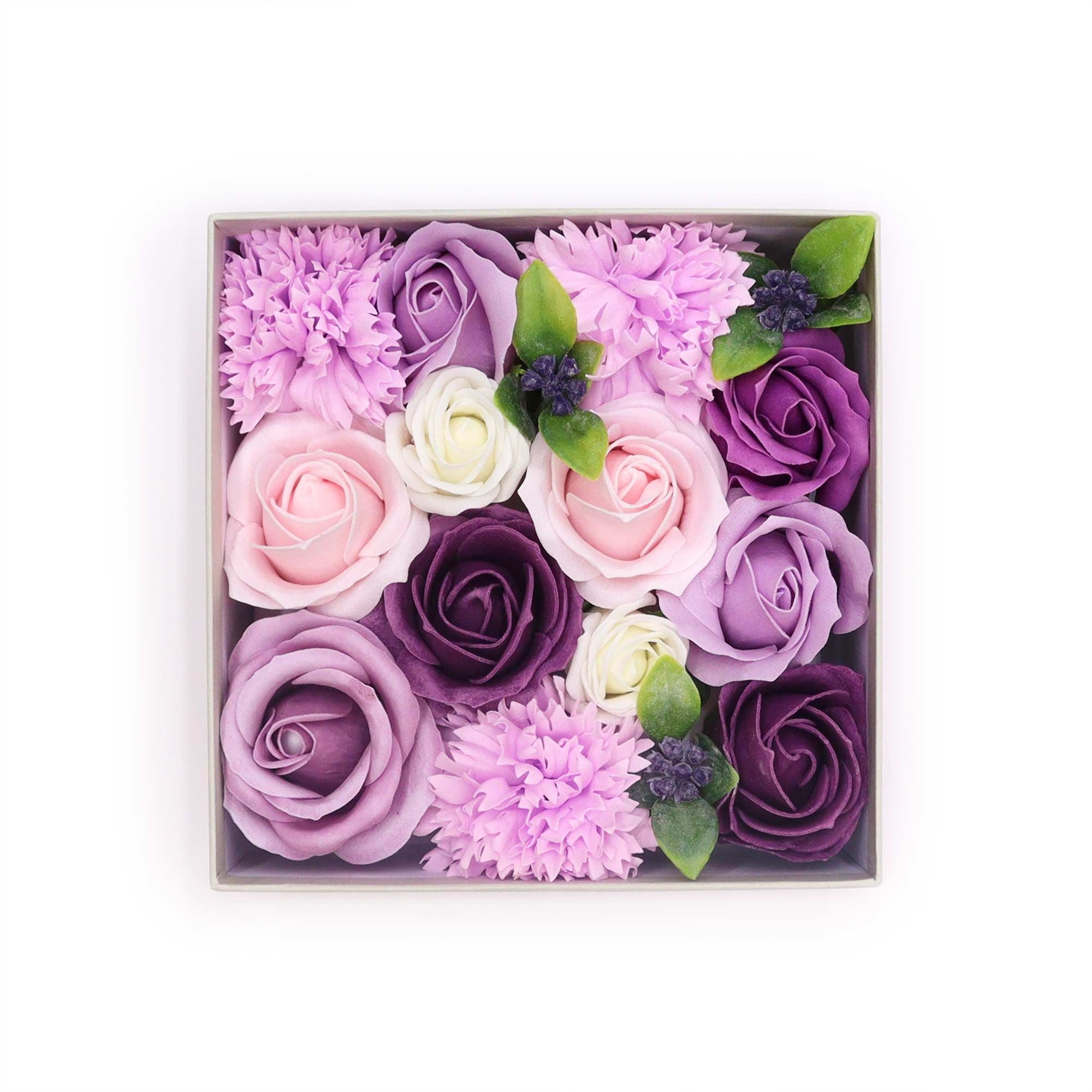 Merci Square Gift  Box - Lavender Rose & Carnation
