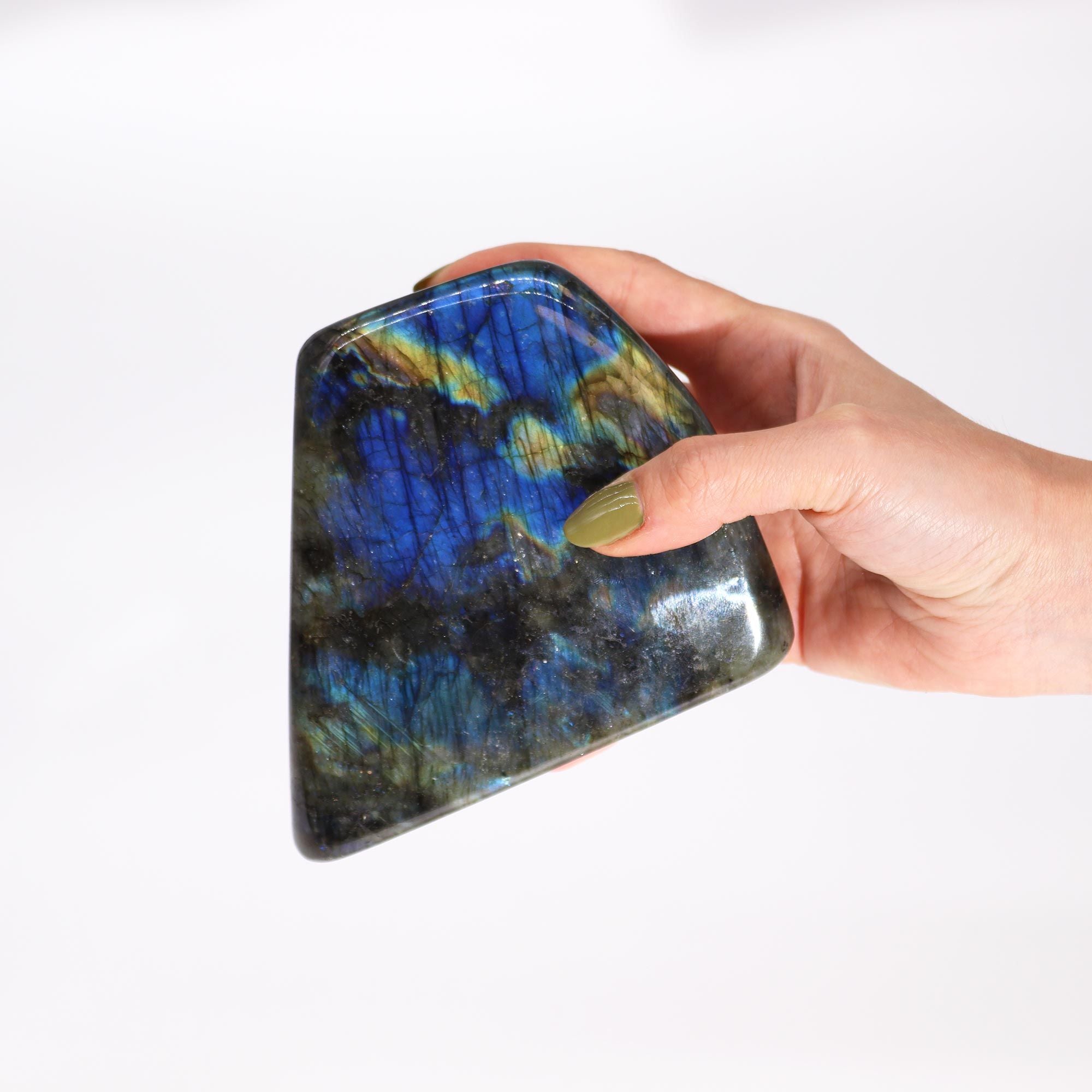 Madagascar Labradorite Statement Stone (Approx. 100–170 mm)