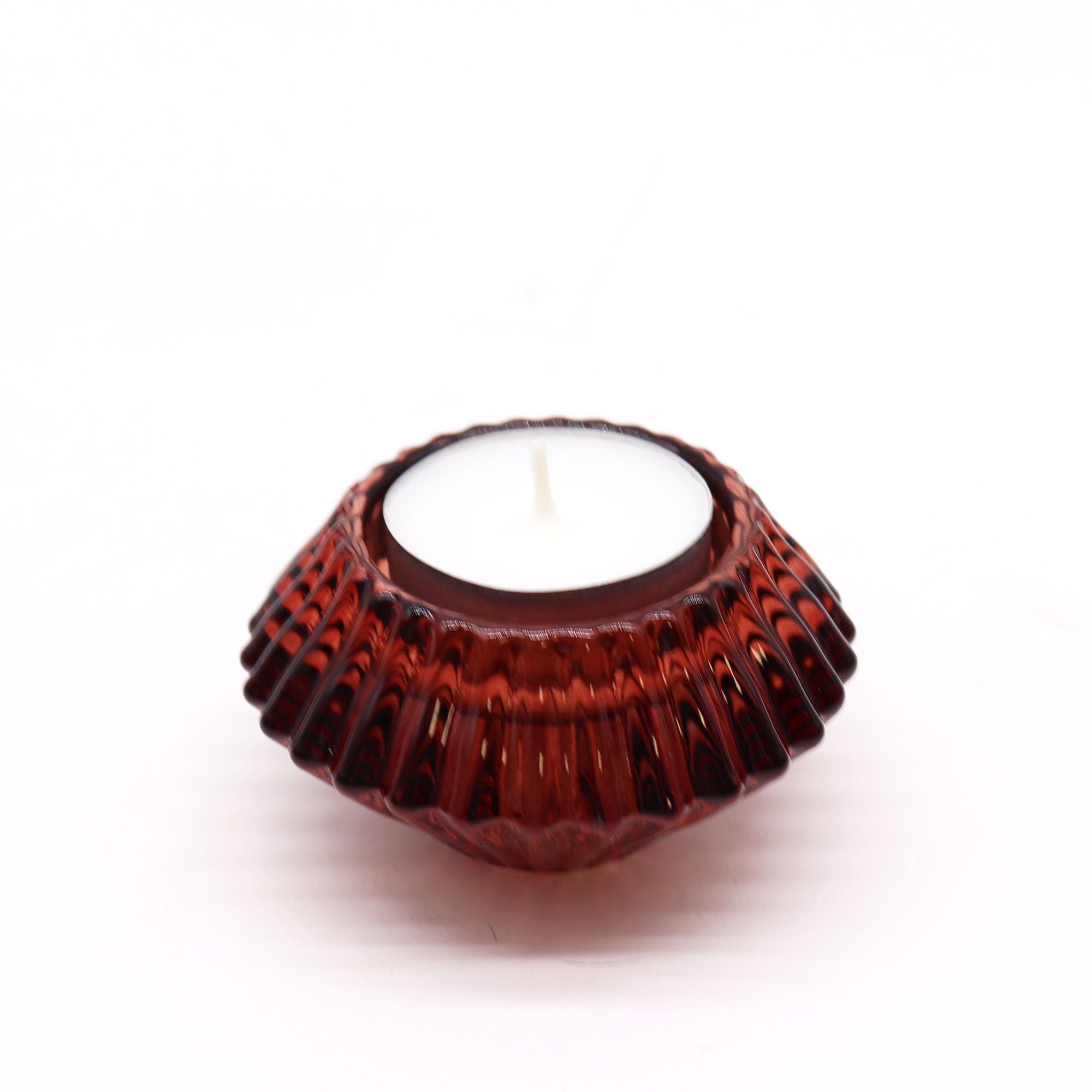 Flower Flip Dinner Candle Tealight Holder Set of 2 – Vampire Red