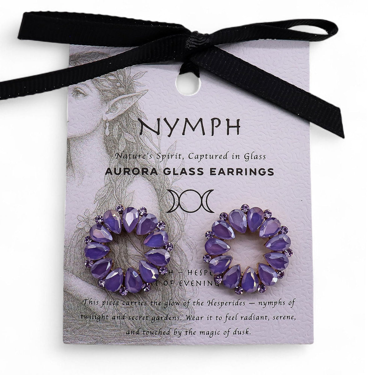 Lavender Vintage Glass Earrings - Loop