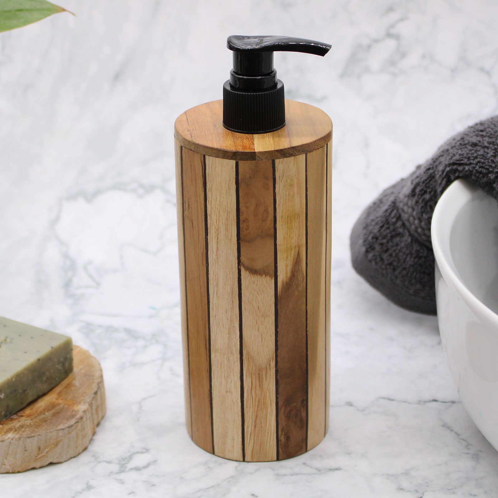 Teakwood – Round Soap Dispenser 200ml