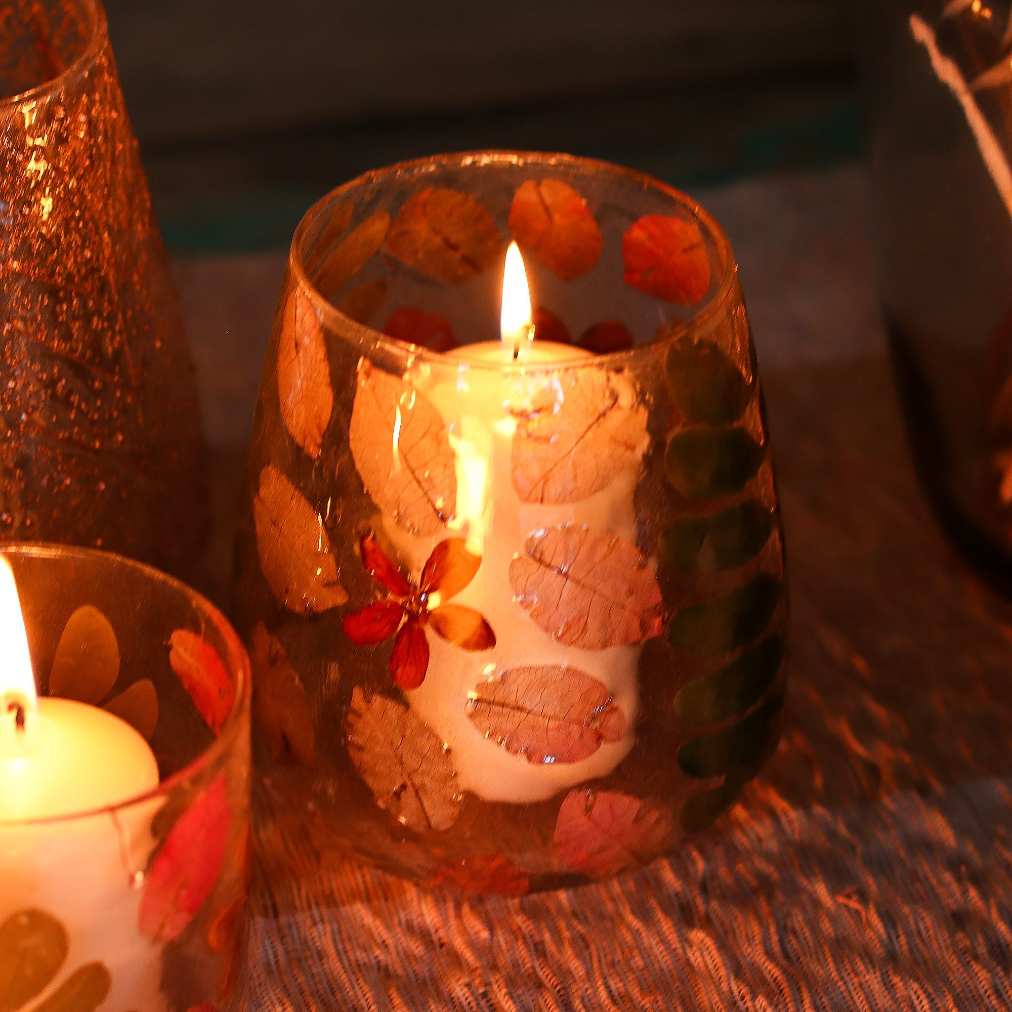 Natural Floral Glass – Vase Candle Holder – Primavera